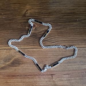 Long Ralph Lauren silver tortoise shell necklace